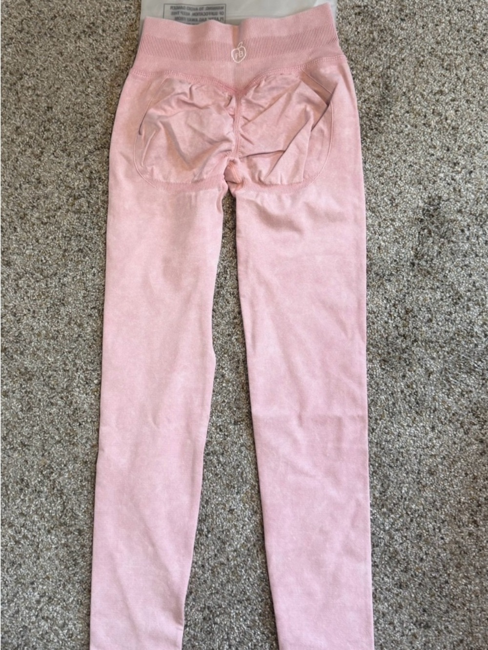 PChee Bum Pink Acid Wash Scrunch Butt Leggings Size Small - Booty Lift Gym - Picture 4 of 4
